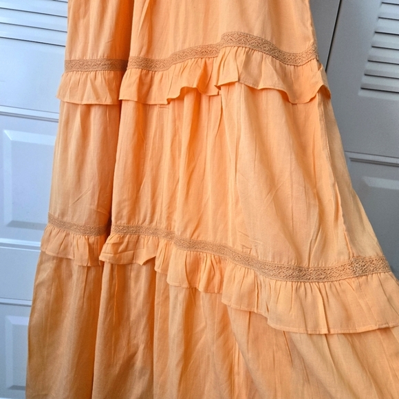 Bohera Miralee Golden Tiered Maxi Dress  Size Large - Picture 10 of 13